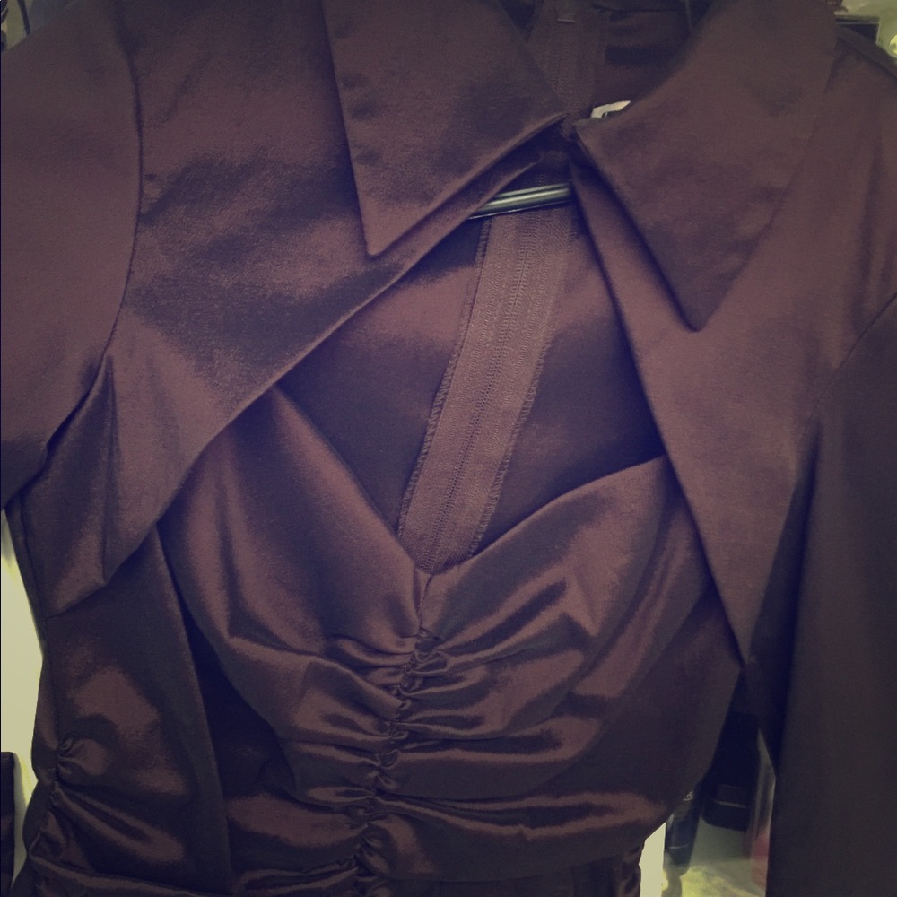 Eggplant Tadashi stretch satin